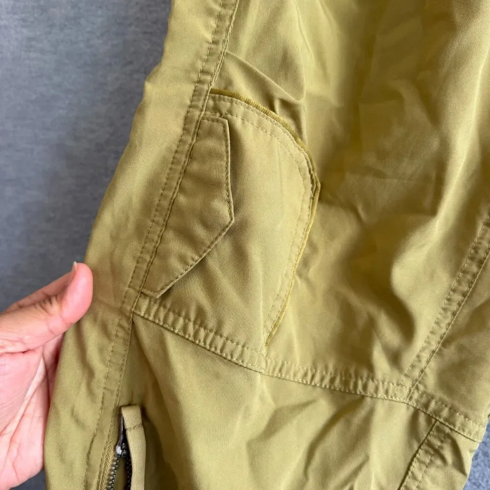Free People FP Movement Spring Trekker Pants M Harem Khaki Oversized Drop Crotch